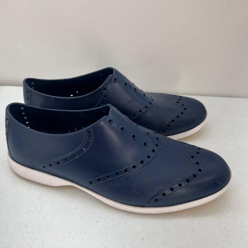 Biion Men Size 13 Navy Blue Slip On Oxford Spikeless Golf Shoes